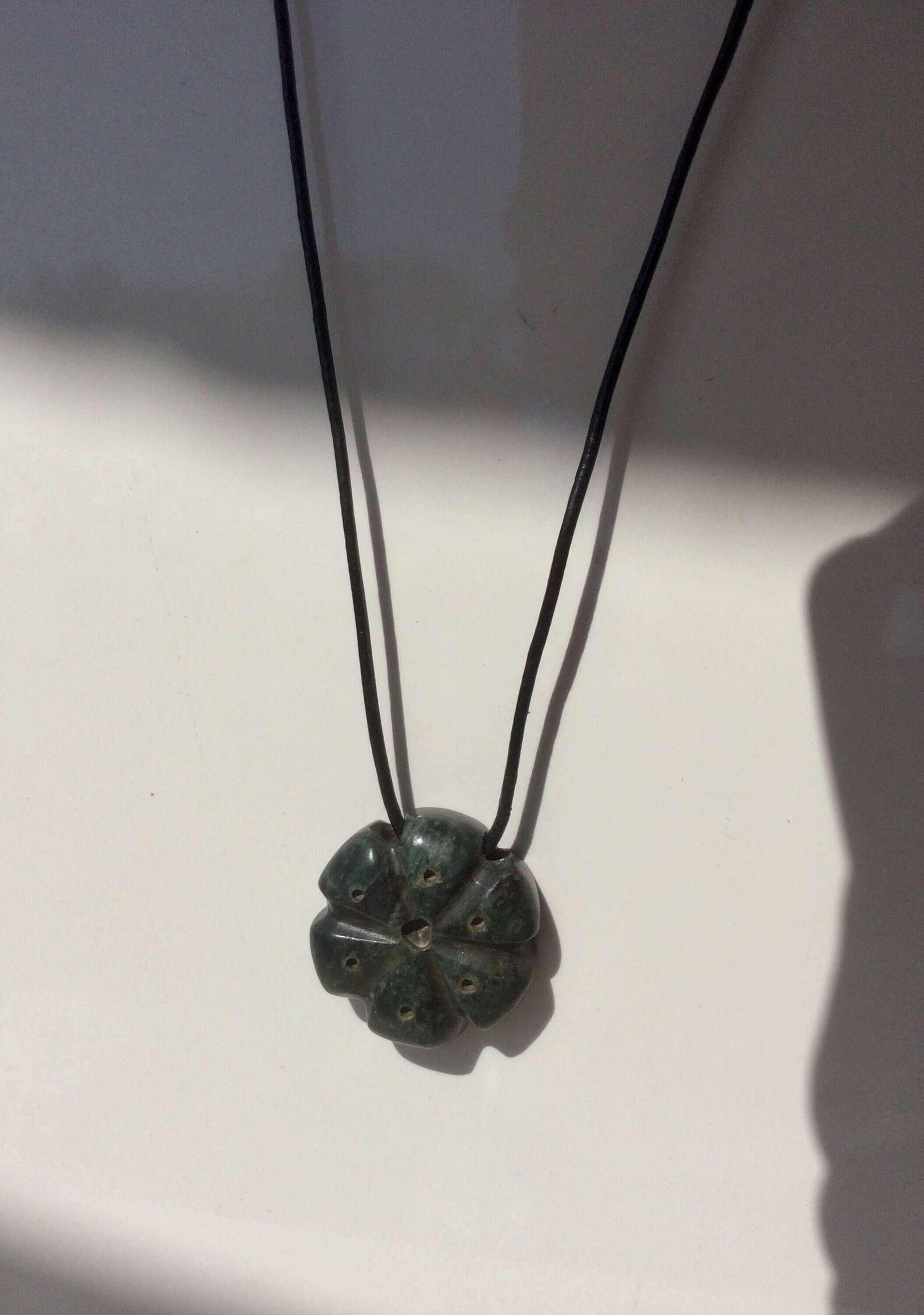 Peyote pendant necklace Guatemalan jade Cactus plant sacred Aztec Jewelry Mexican jewel