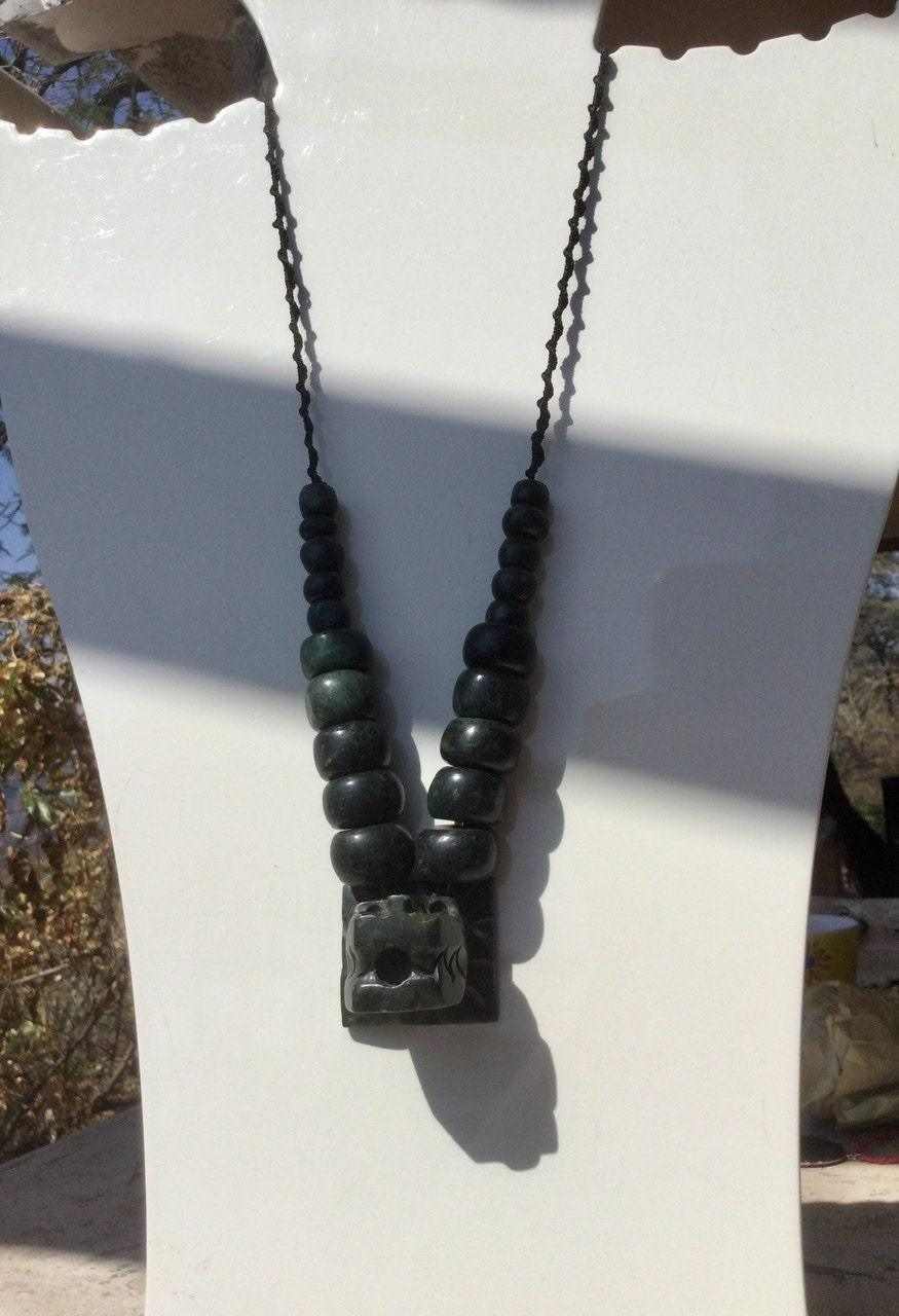 quetzalcoatl necklace - guatemalan jade kukulkan jewelry