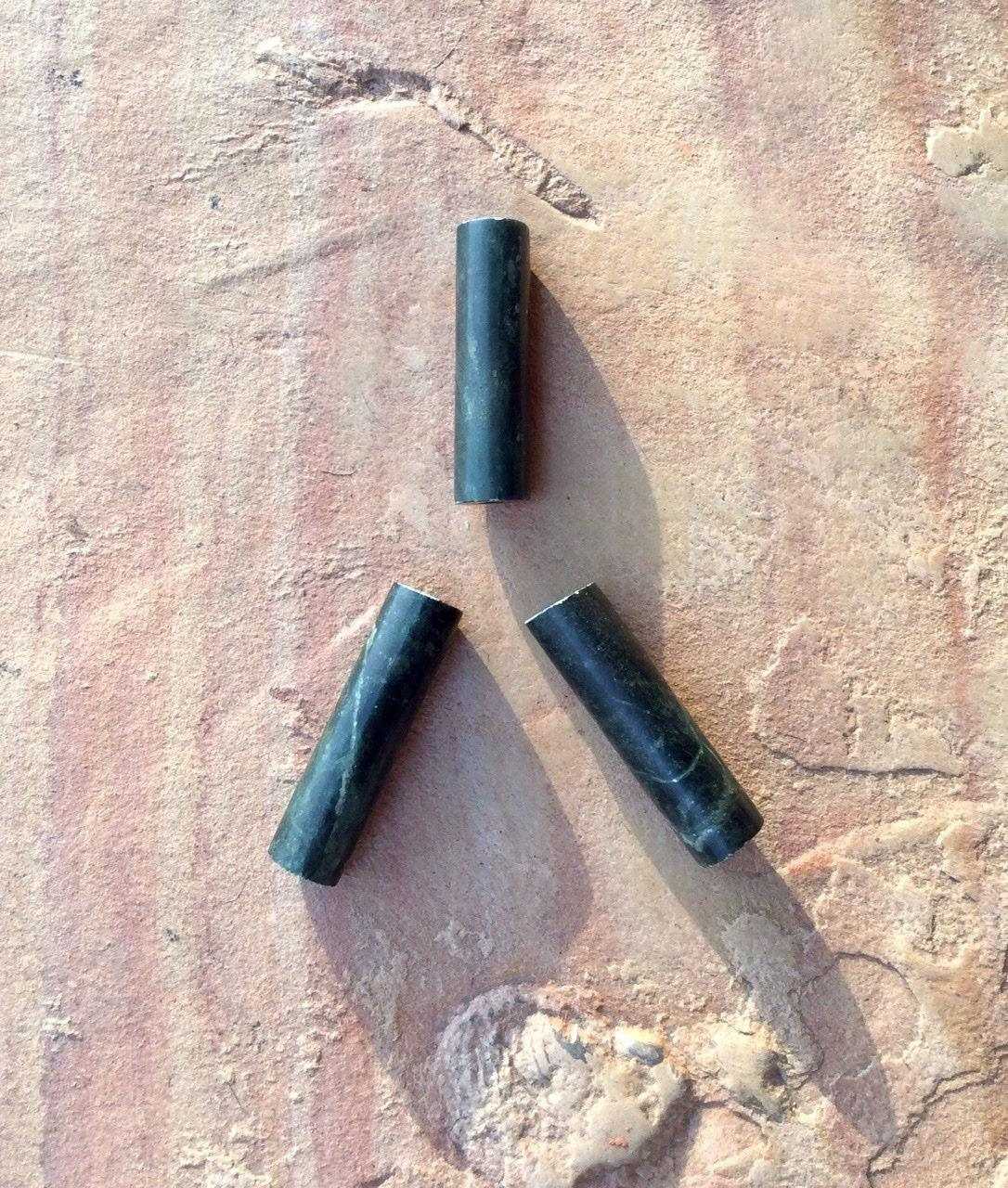 Large Dark Green Guatemalan Jade Beads - 50mm Mayan Jade Tubes for Jewelry Making