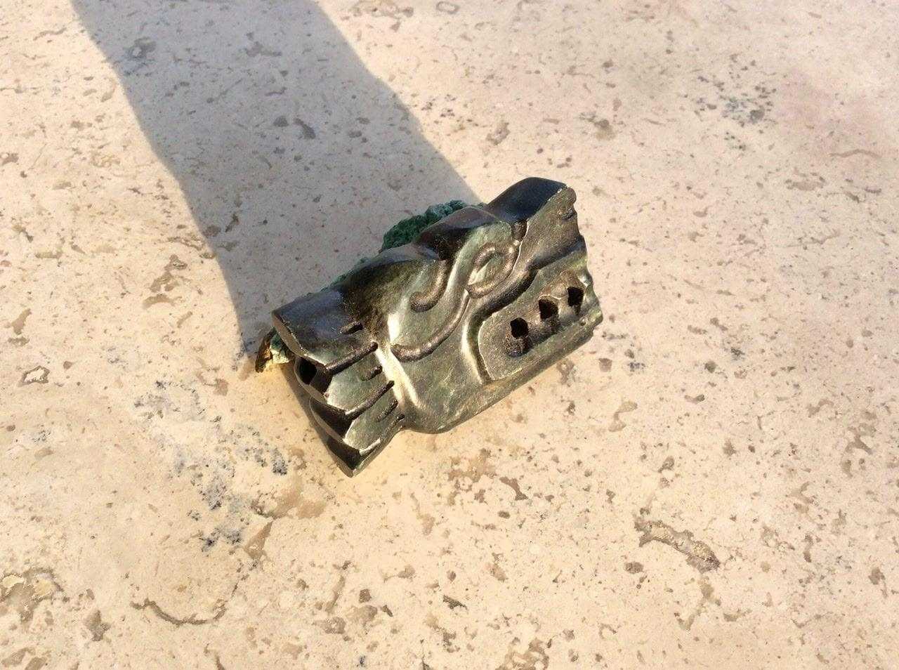 Quetzalcoatl Pendant for Jewelry Making - Guatemalan Jade Kukulkan Feathered Serpent, Mexican Jewel Supplies