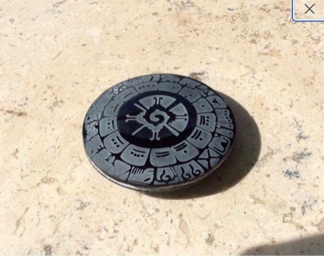 Hunab Ku Quinconx Pendant - Genuine Mexican black obsidian - Mayan jewelry - Mexican necklace