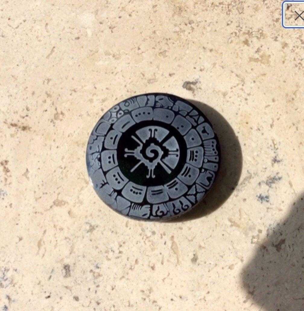 Hunab Ku Quinconx Pendant - Genuine Mexican black obsidian - Mayan jewelry - Mexican necklace
