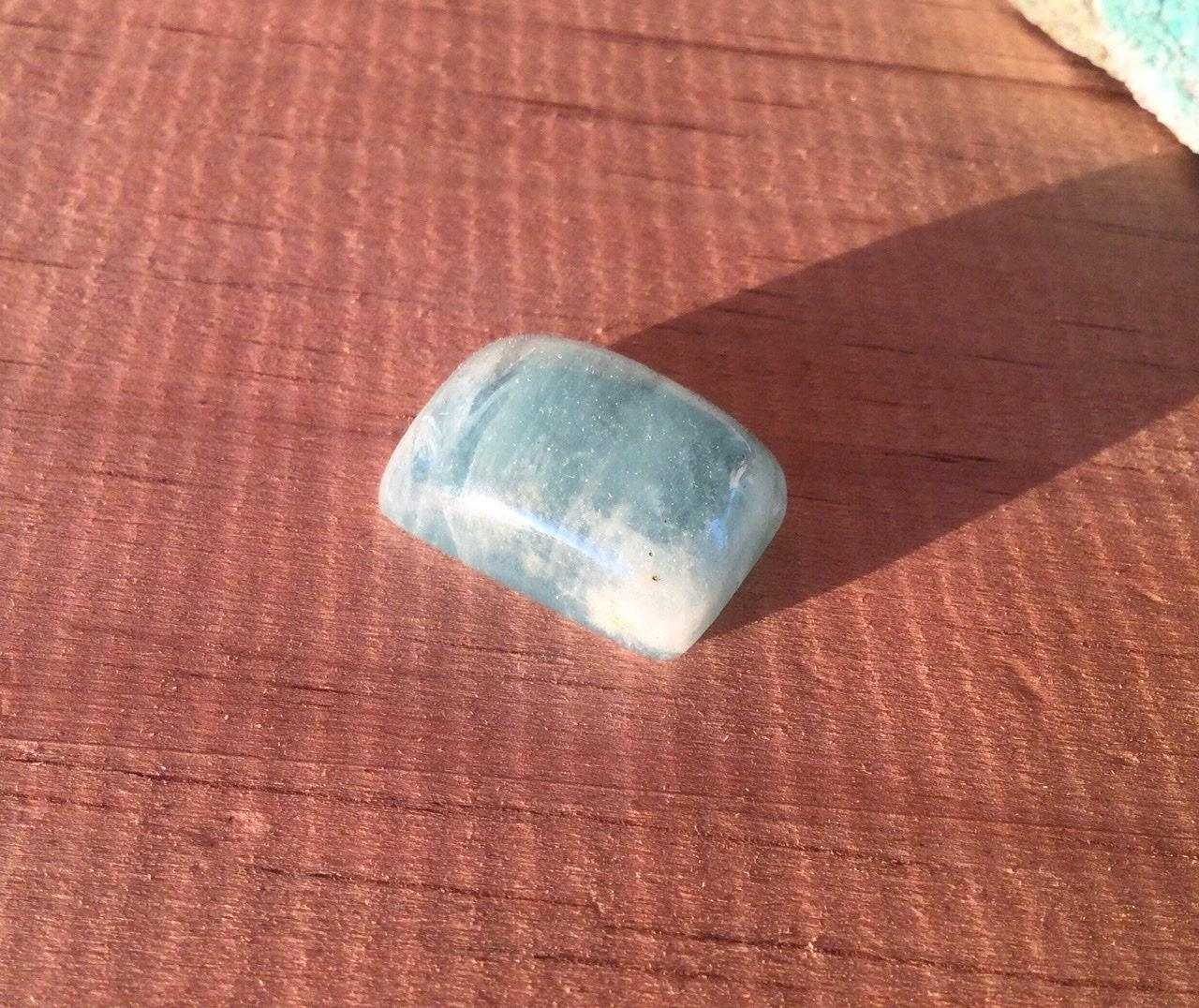 Aquamarine square cabochon for jewelry making Mexican gemstone jewel supplies