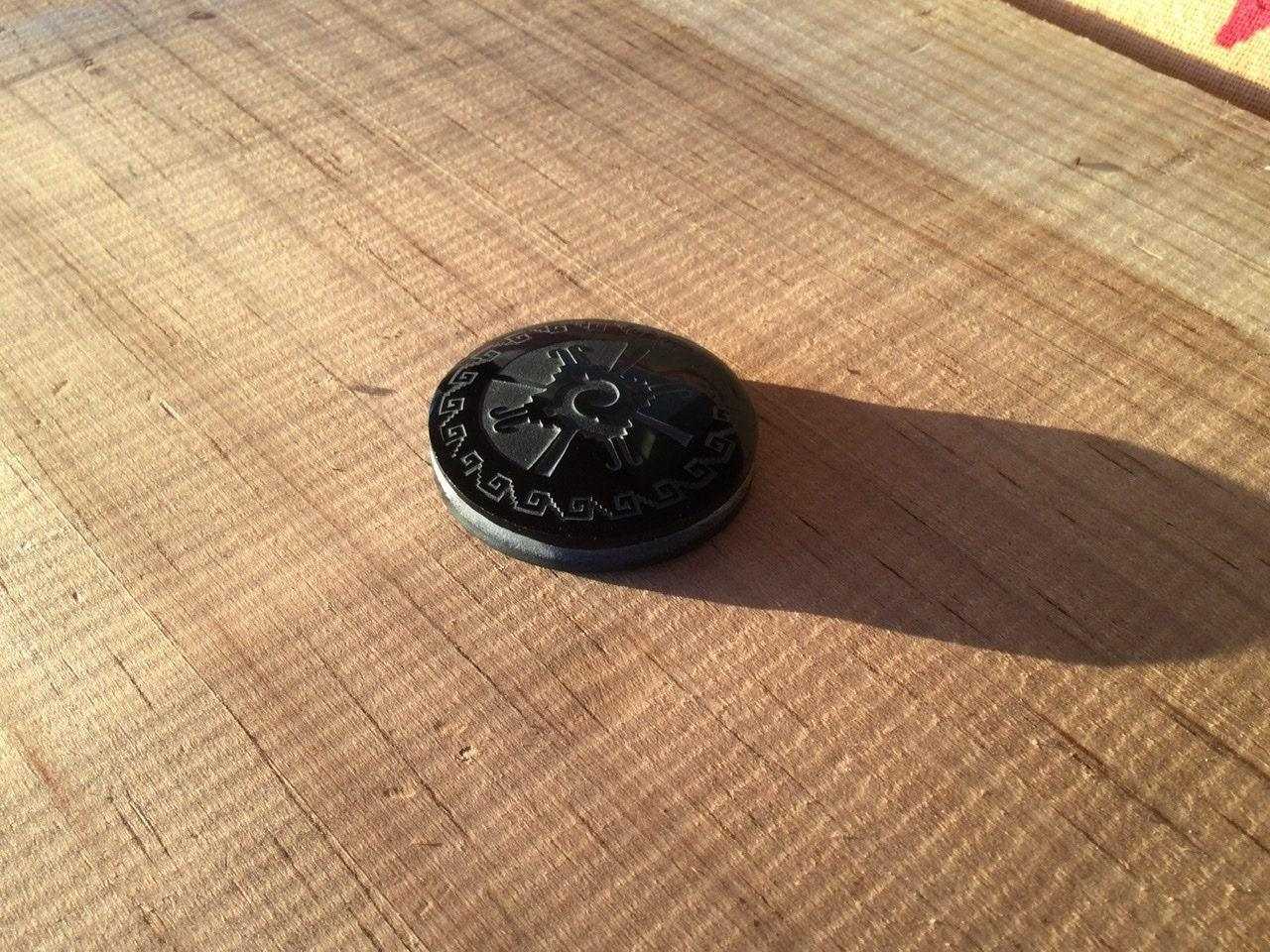 Hunab Ku Obsidian Pendant - Carved Black Obsidian, Mexican Mayan Jewelry