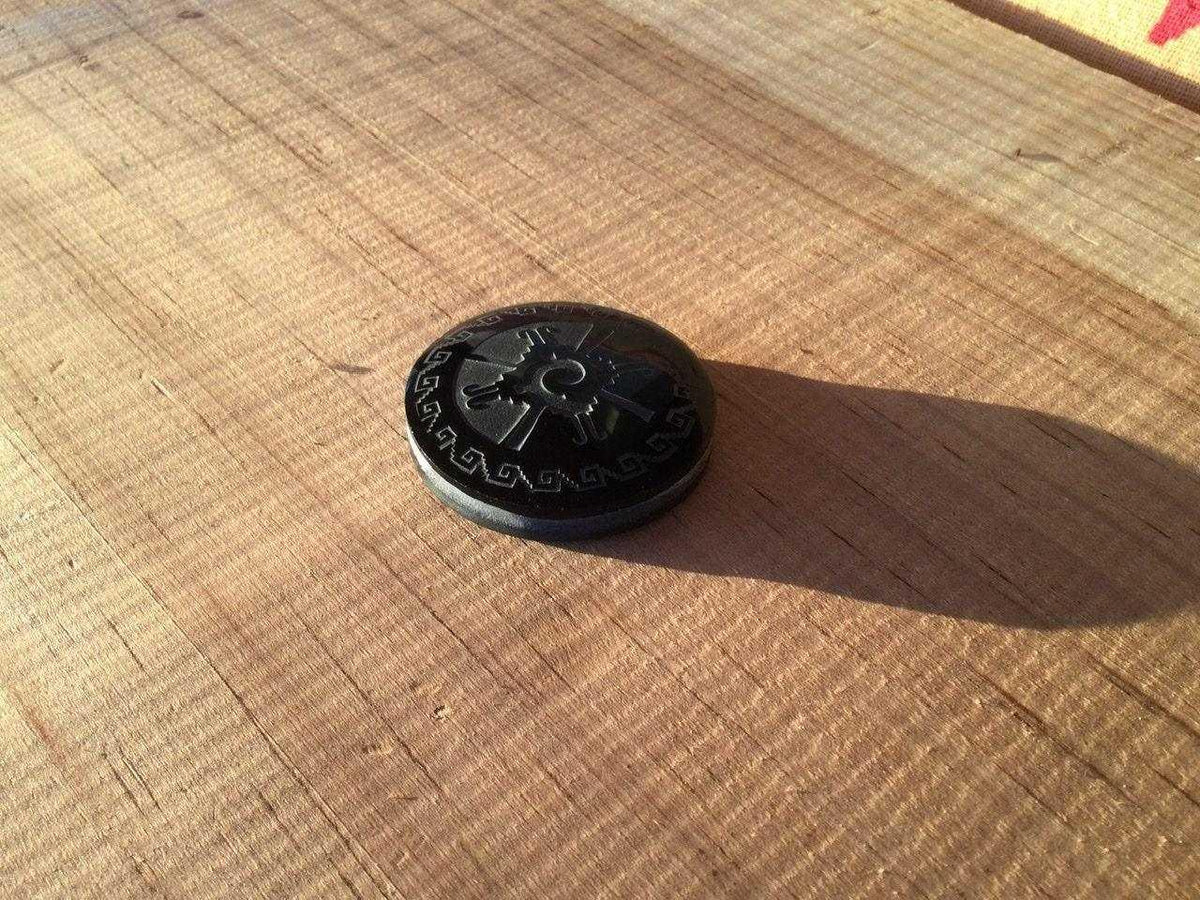Hunab Ku Obsidian Pendant - Carved Black Obsidian, Mexican Mayan Jewelry