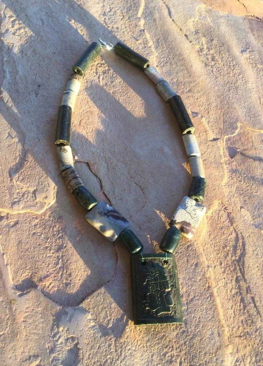 mexican necklace featuring mayan jewelry