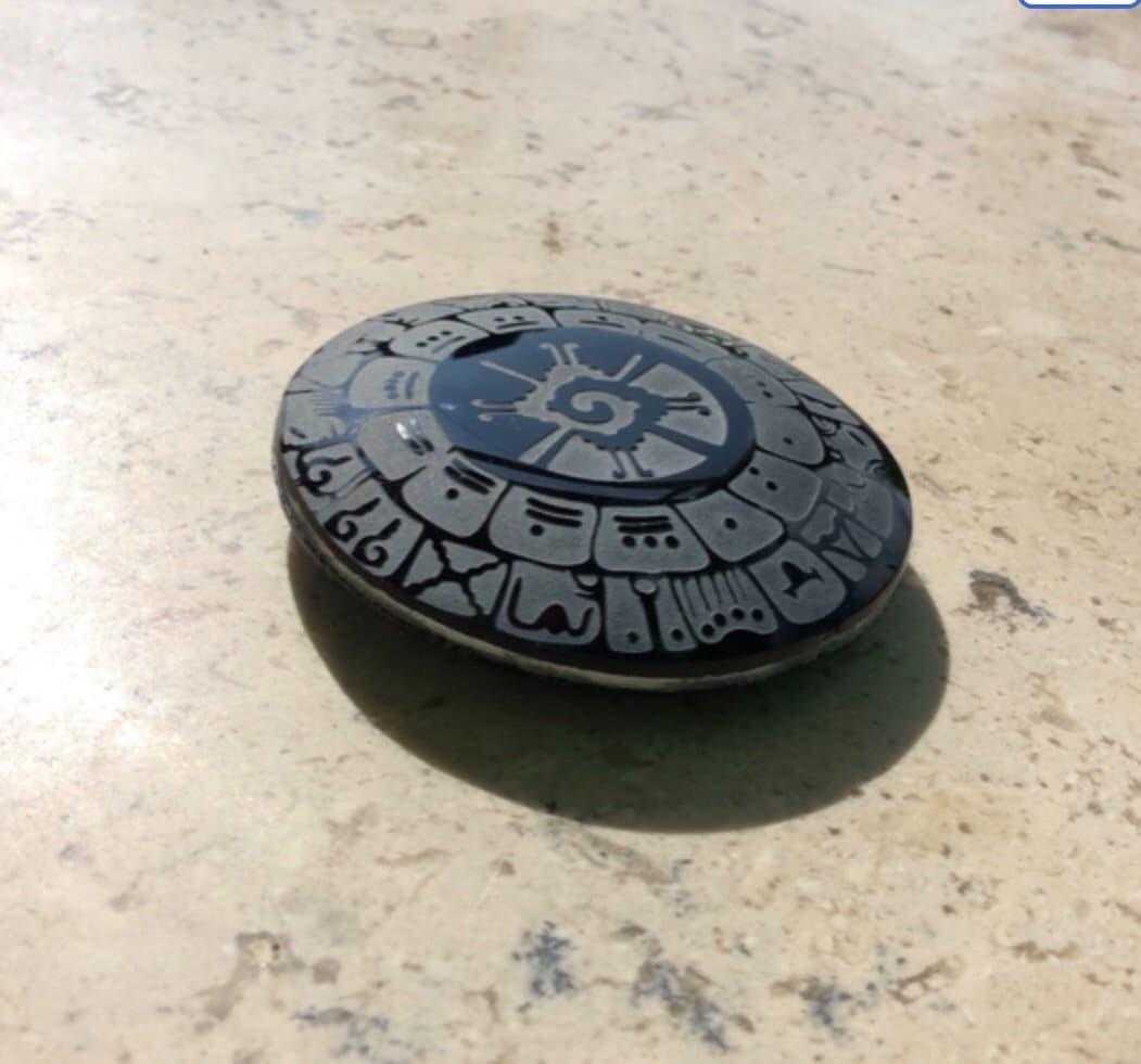 Hunab Ku Quinconx Pendant - Genuine Mexican black obsidian - Mayan jewelry - Mexican necklace