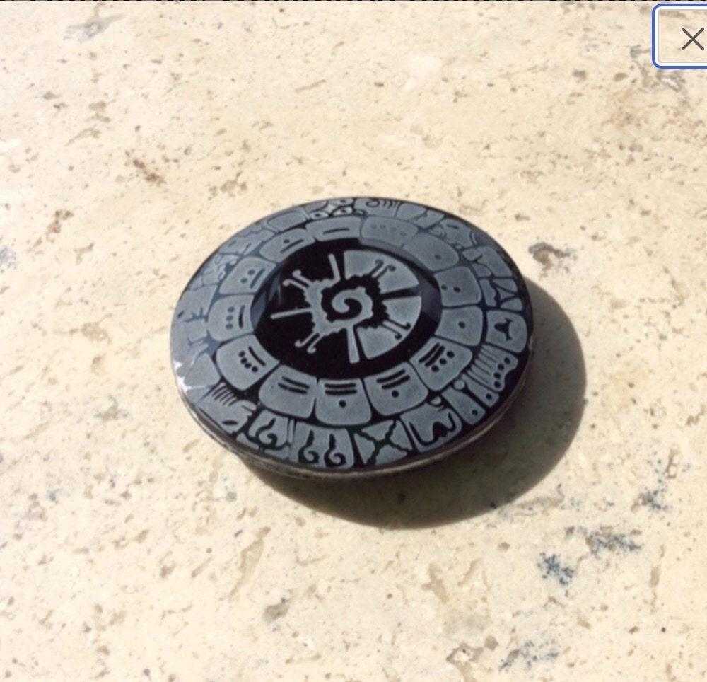Hunab Ku Quinconx Pendant - Genuine Mexican black obsidian - Mayan jewelry - Mexican necklace