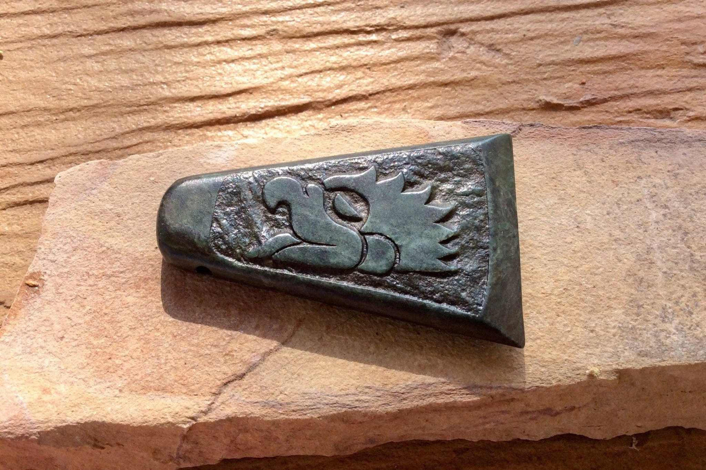 Aztec Eagle pendant carved in Guatemalan jade,Mayan jade pendant, protection stone jewelry supplies