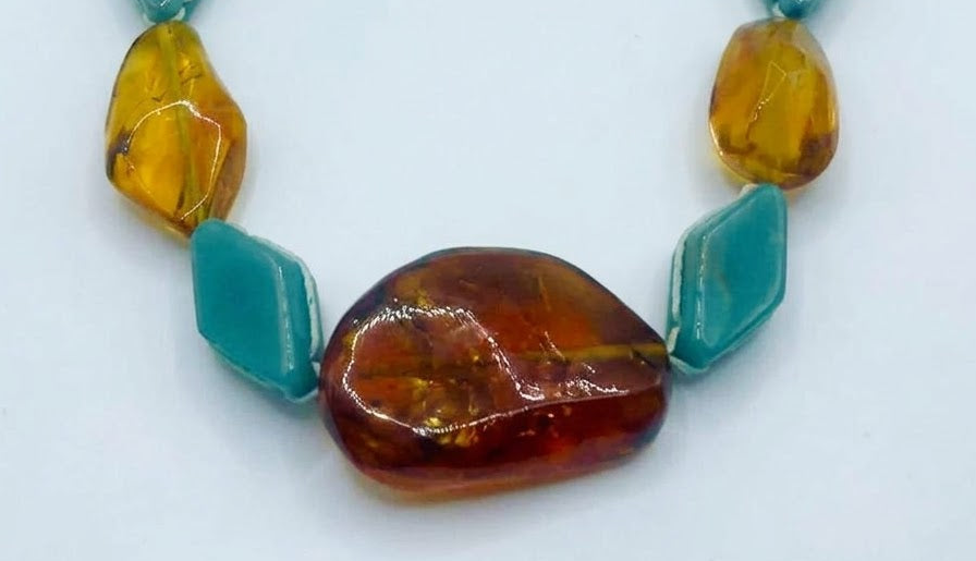 Mexican Amber Necklace with Insect | Guatemalan Jade | Chiapas Amber | Mayan Artisan Jewelry