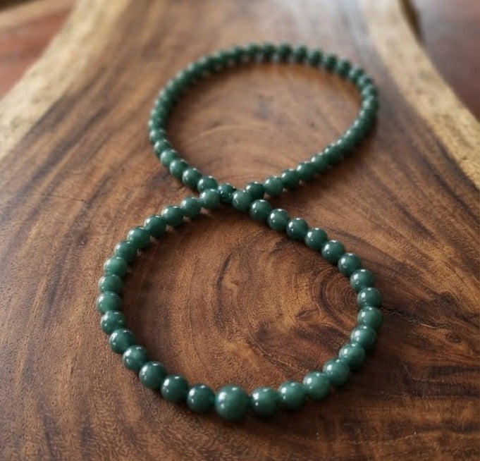 Rare Olmec blue Guatemalan Jade Necklace | 60 Authentic Jade Beads | 8mm | Pre-Columbian Mayan Jewelry