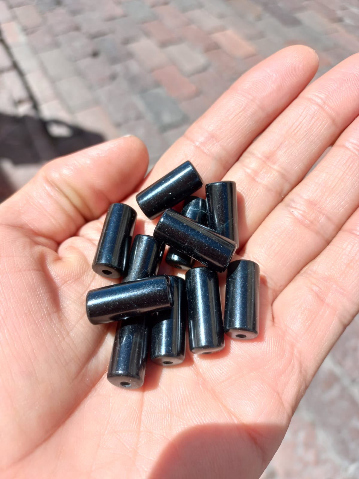 Guatemalan Black Jade Tube Beads | Premium Quality | x2 ×4 | 20mm | 10mm diameter | Jewelry Making Supplies