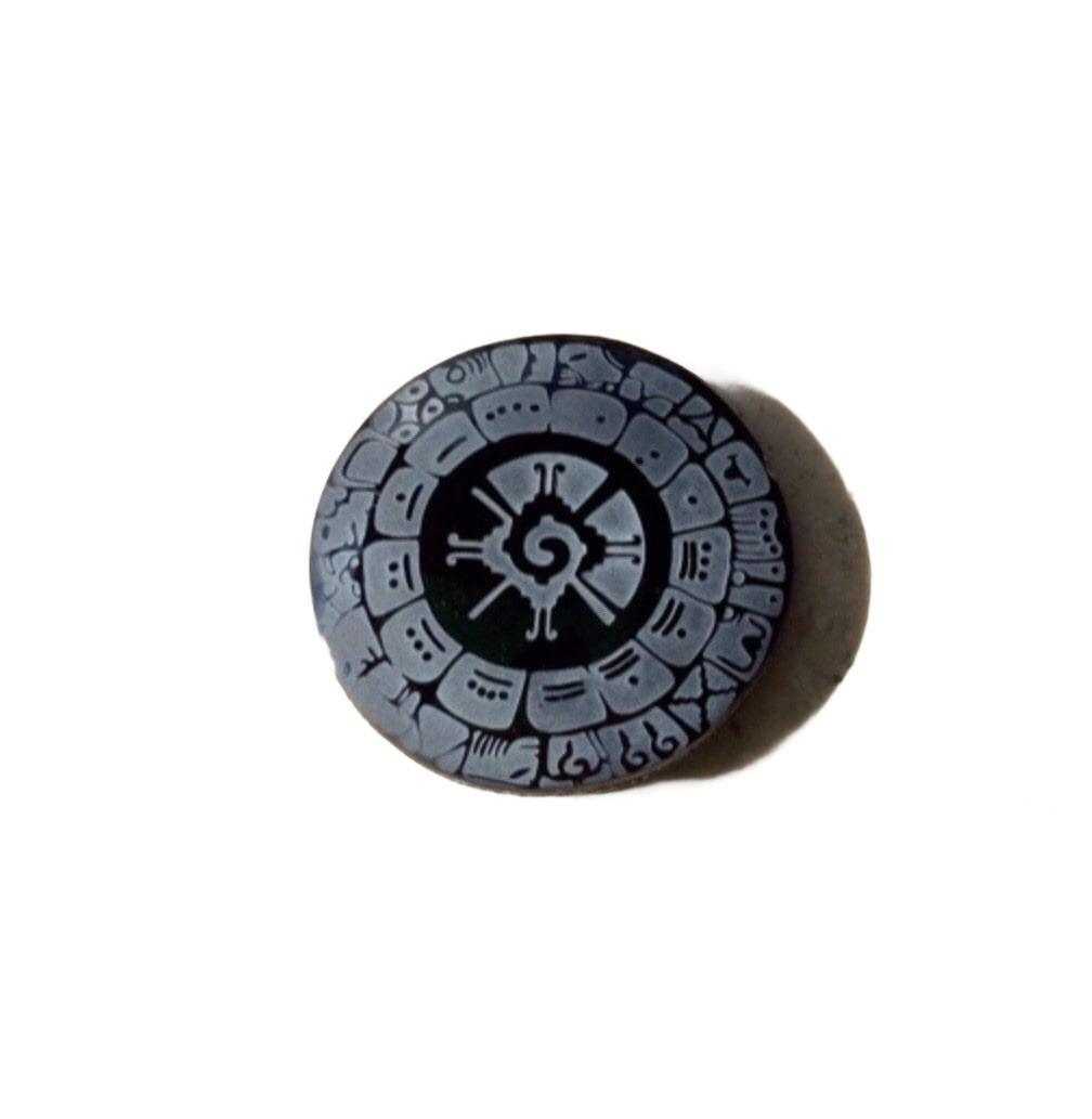 Hunab Ku Quinconx Pendant - Genuine Mexican black obsidian - Mayan jewelry - Mexican necklace