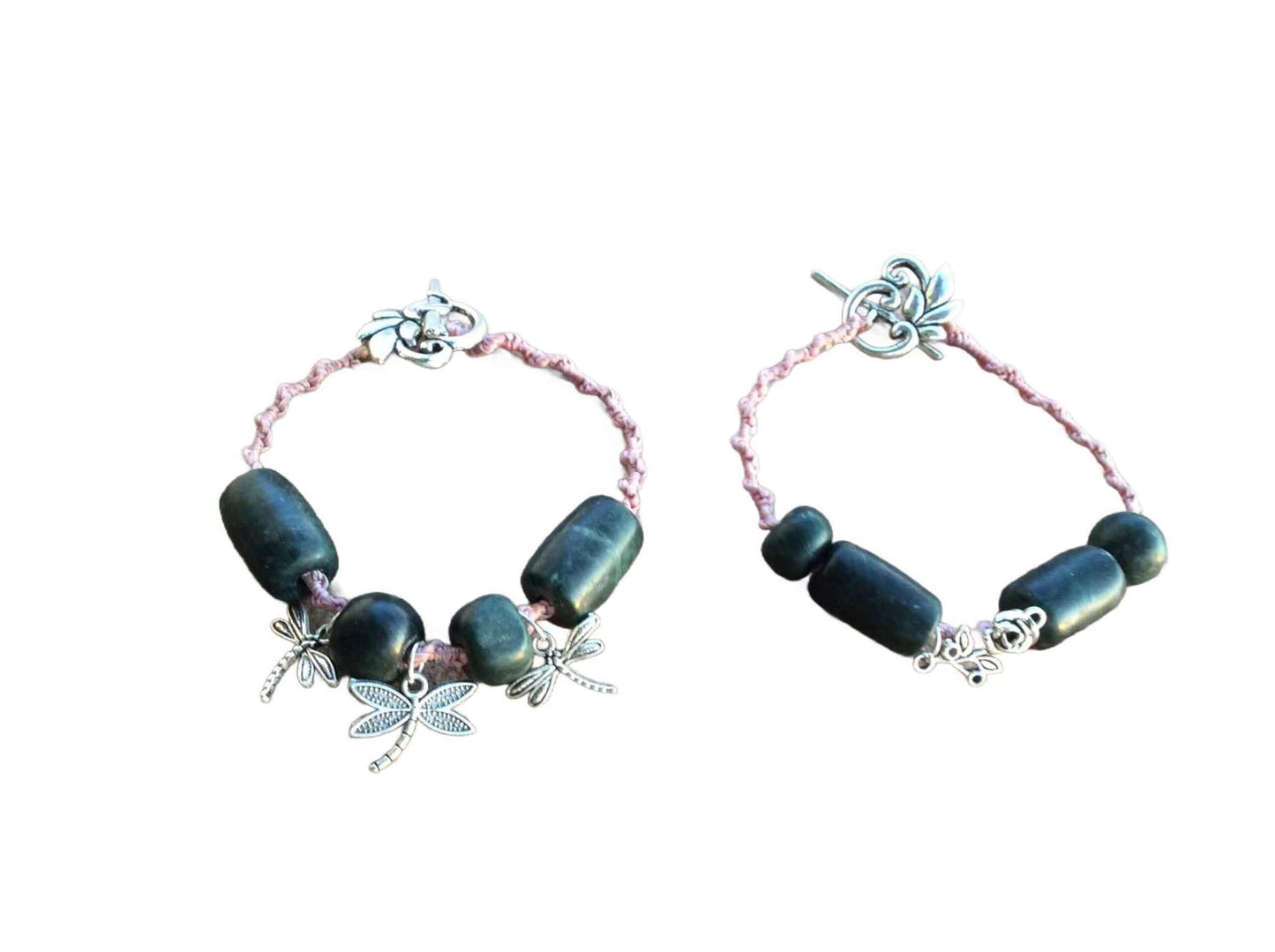 Pink Woven Rose Flower & Dragonfly, Nature Gift