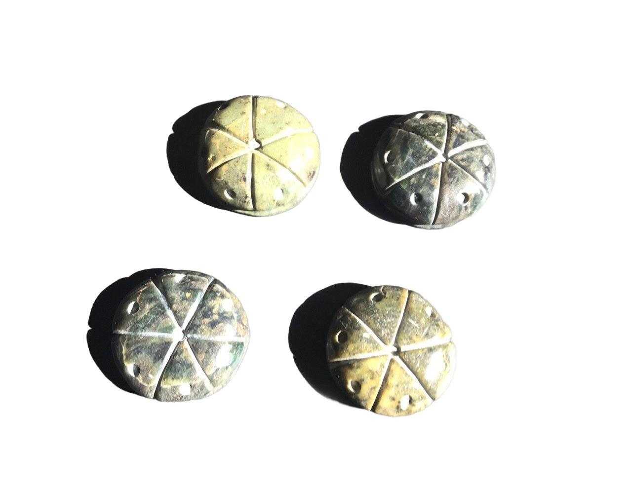 Peyote Pendant carved supplies - Guatemalan jade style serpentine stone - Hikuri sacred Mexican Cactus crafted