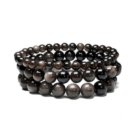 bracelet de perles d'obsidienne arc-en-ciel