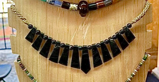 Guatemalan black jade necklace - Mayan jewelry