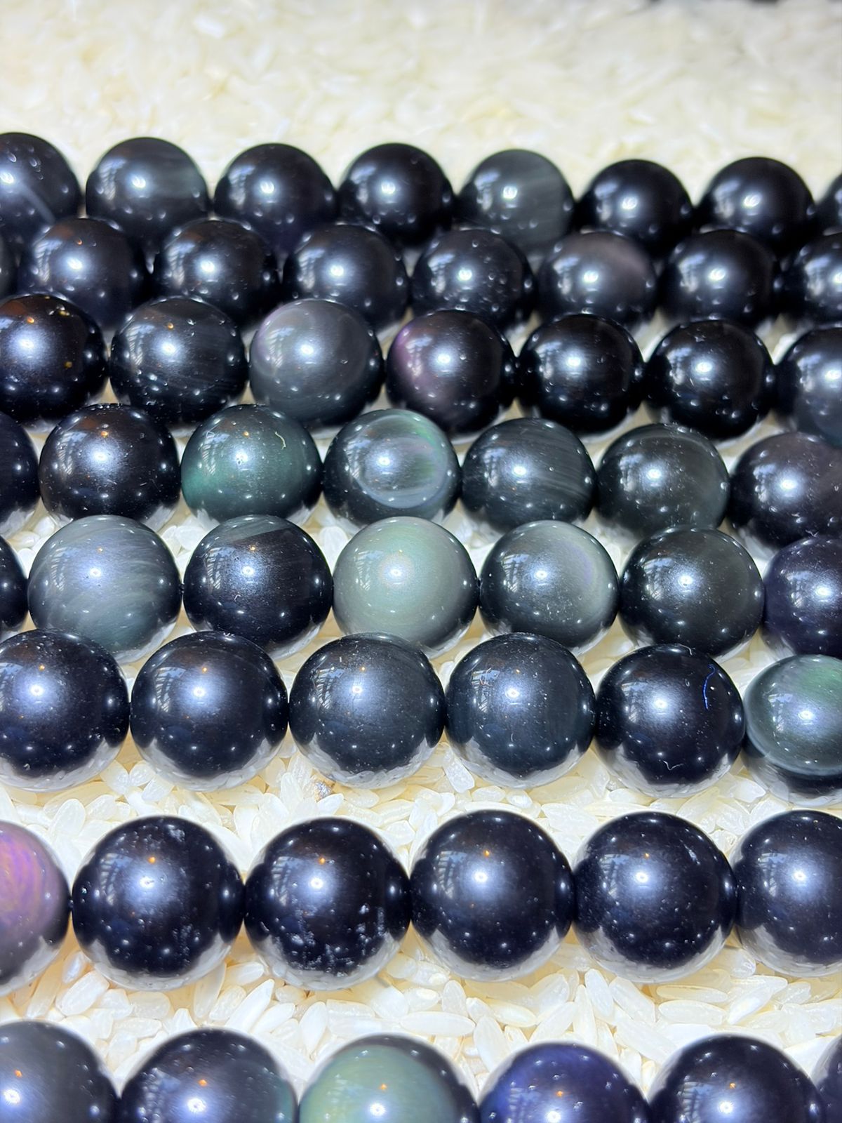 bracelet de perles d'obsidienne arc-en-ciel