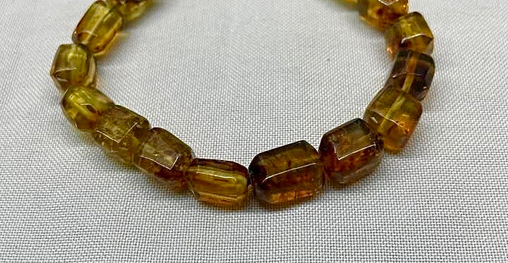 Genuine Mexican Amber faceted beads bracelet from Chiapas- Mayan Jewelry