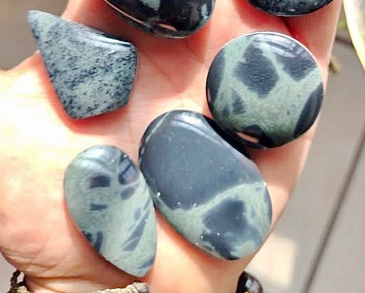 Obsidian Spider Web Cabochons Lot - Natural Mexican Obsidian 