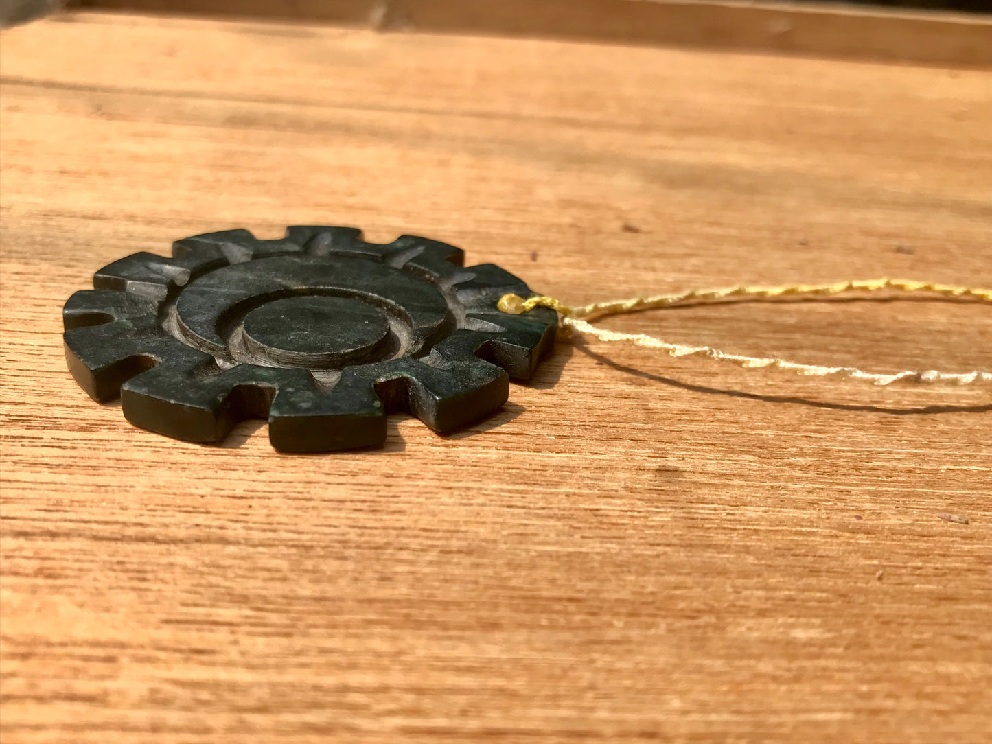 Moon Sun Symbol pendant necklace in Guatemalan jade style- serpentine stone Mexican jewelry