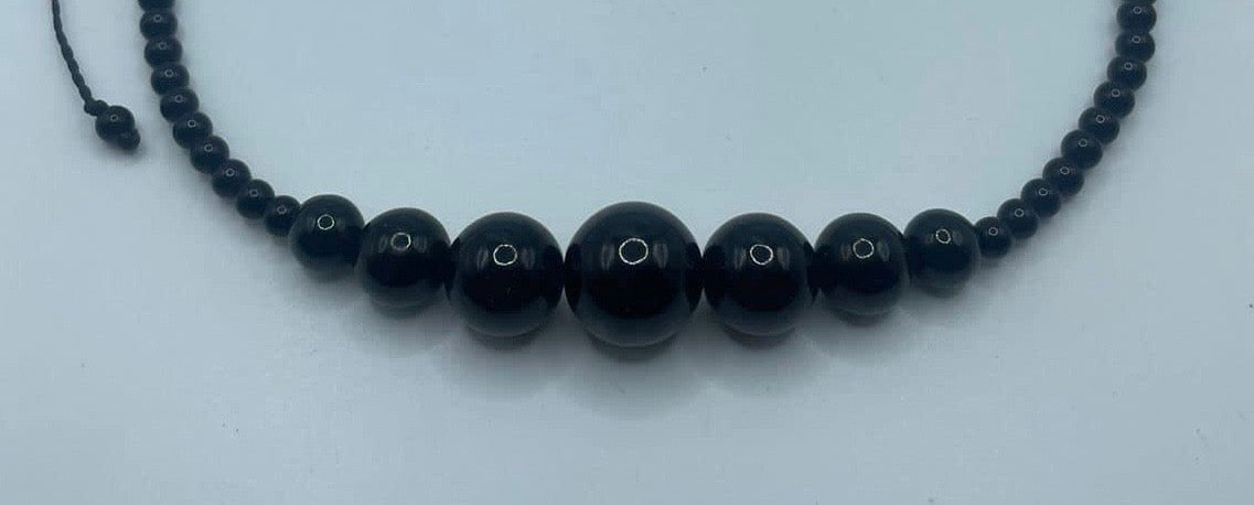 Authentic Guatemalan Black Jade beads Necklace with Onyx beads- Mayan Mexican Jewelry gemstones