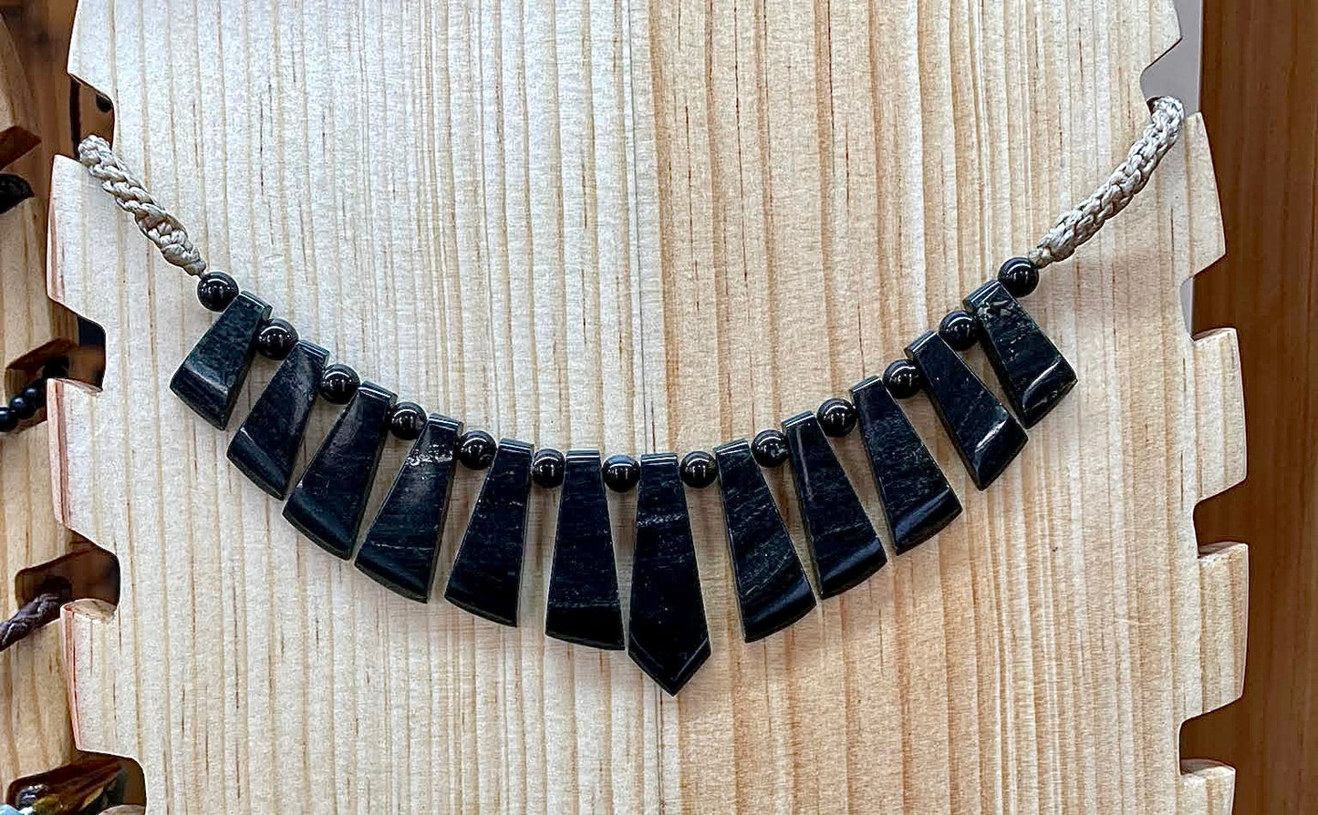 Guatemalan black jade necklace - Mayan jewelry