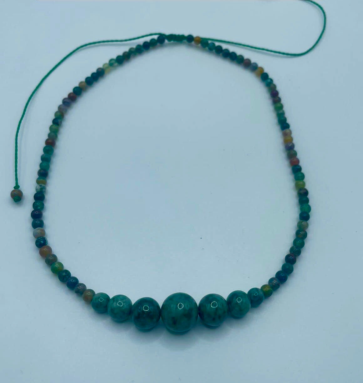 Authentic Guatemalan Jade beads Necklace with Moss Agate beads- Mayan Mexican Jewelry gemstones