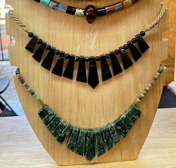 Guatemalan Black  Jade Necklace - Precious Mayan Jewelry - Precolombian Style