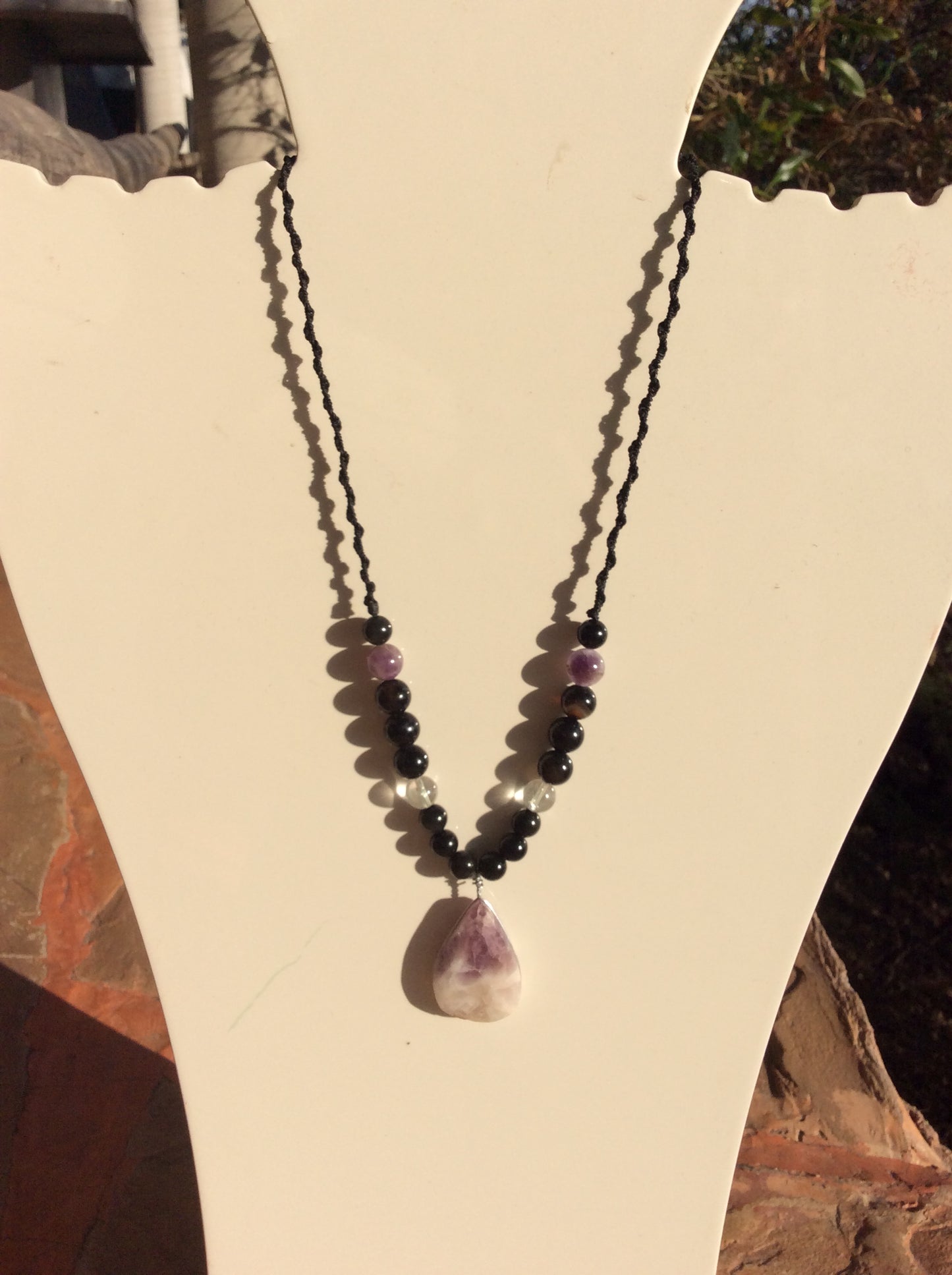 Amethyst & Obsidian Harmony Necklace: A Fusion of Calming Energy and Protective Power