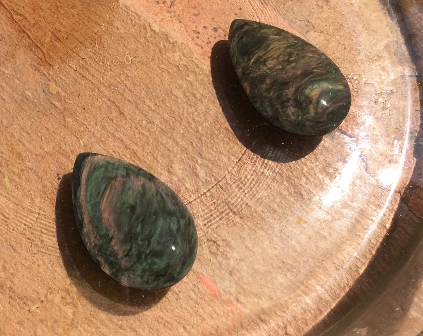 Obsidian Royal Velvet, Drop Manto Huichol, Mentogochol, Natural Rainbow Obsidian from Mexico