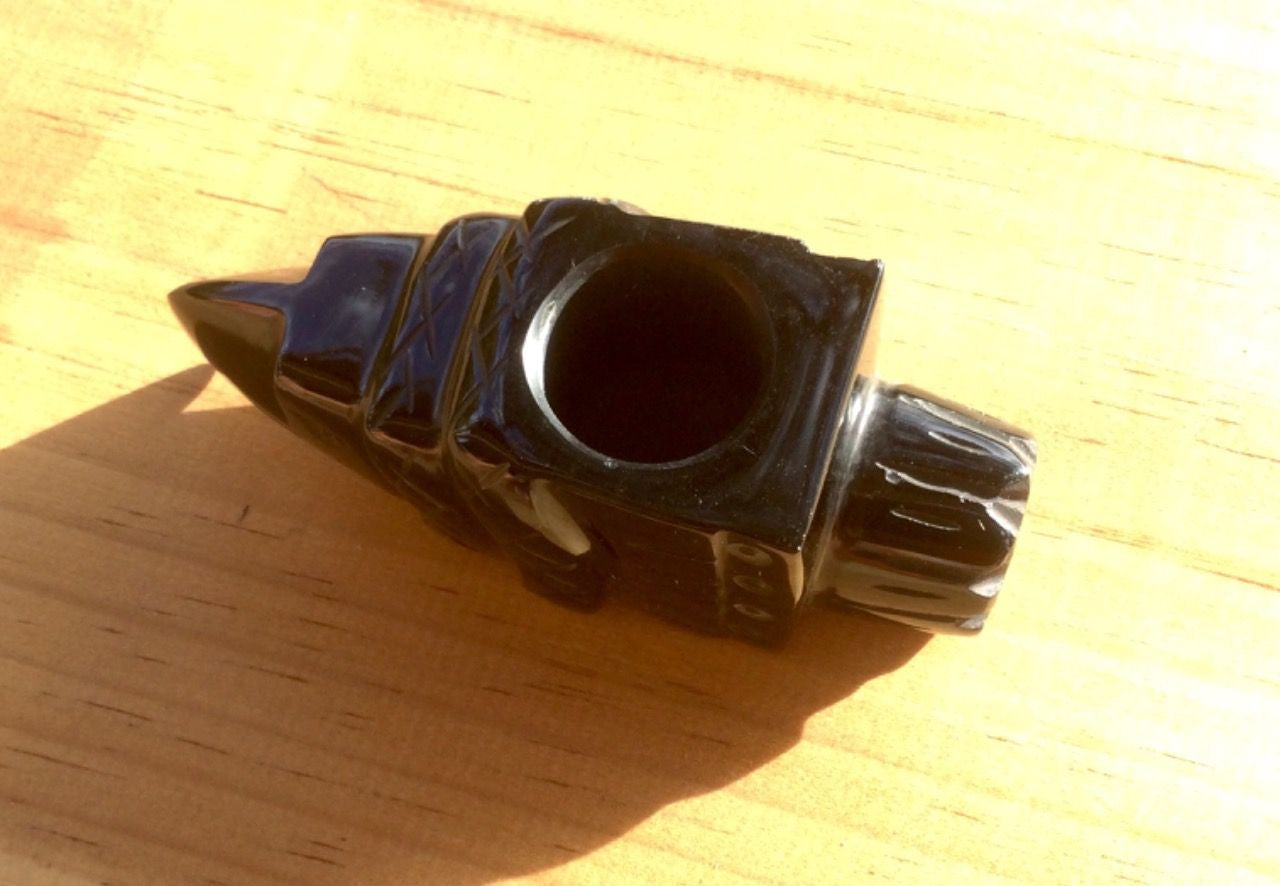 Eagle ceremony Pipe carved in Mexican Obsidian- Art - Collection 2