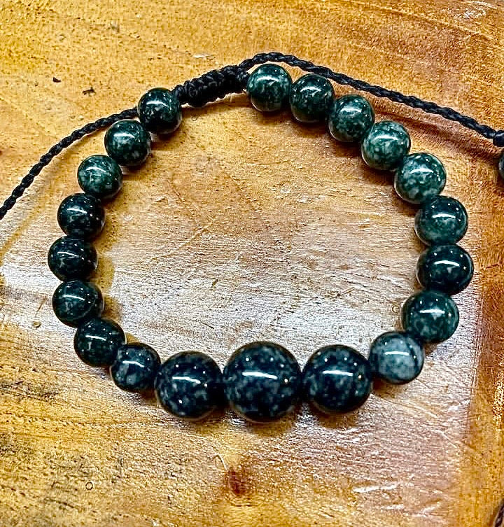 Guatemalan Jade Jaguar beads Bracelet - Mayan Mexican Jewelry