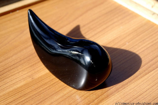 Obsidian Massage Stone for Pain Relief & Emotional Healing - Handcrafted in Teotihuacan Pyramids in Mexico