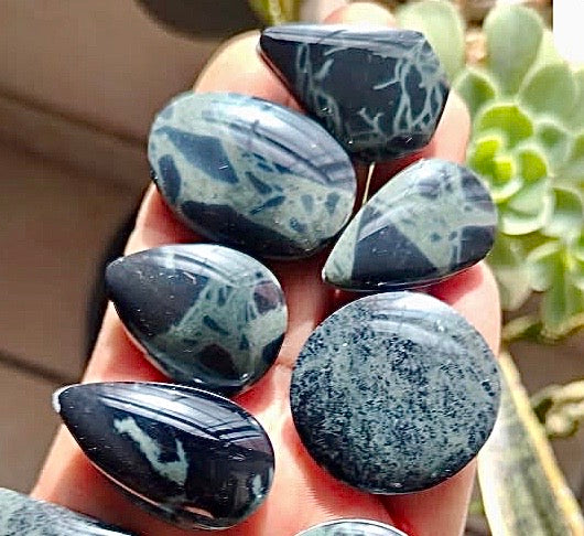 Obsidian Spider Web Cabochons Lot - Natural Mexican Obsidian 