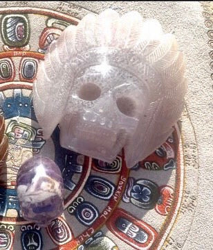 Indian Skull Agate stone carved - Symbol of Knowledge - Unique decoration - Meditation - Collection - 6” (15cm)