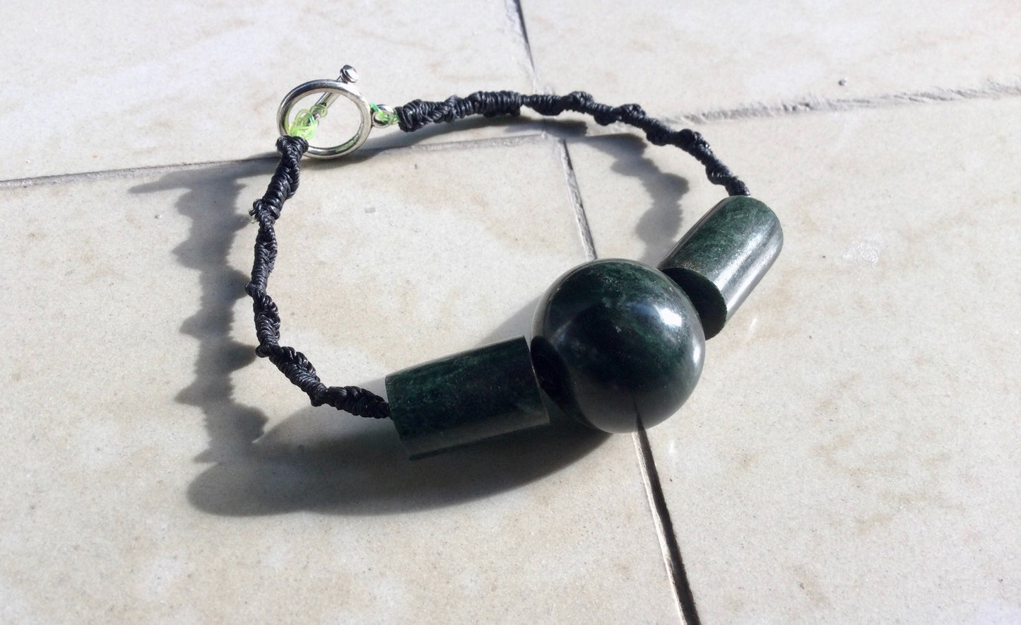 Moon Sun Symbol Guatemalan jade serpentine stone necklace - Mexican Precolombian jewelry