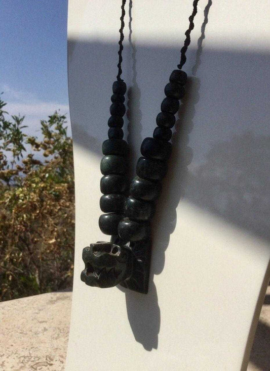 quetzalcoatl necklace - guatemalan jade kukulkan jewelry