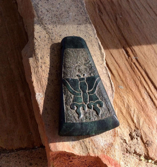 Butterfly Aztec Pendant Guatemalan jade,Mayan jade pendant, protection stone