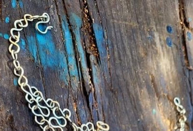 Mexican Obsidian Hand Bracelet | Bohemian Alpaca Wire | Protection & Clarity | Handmade Aztec Jewelry