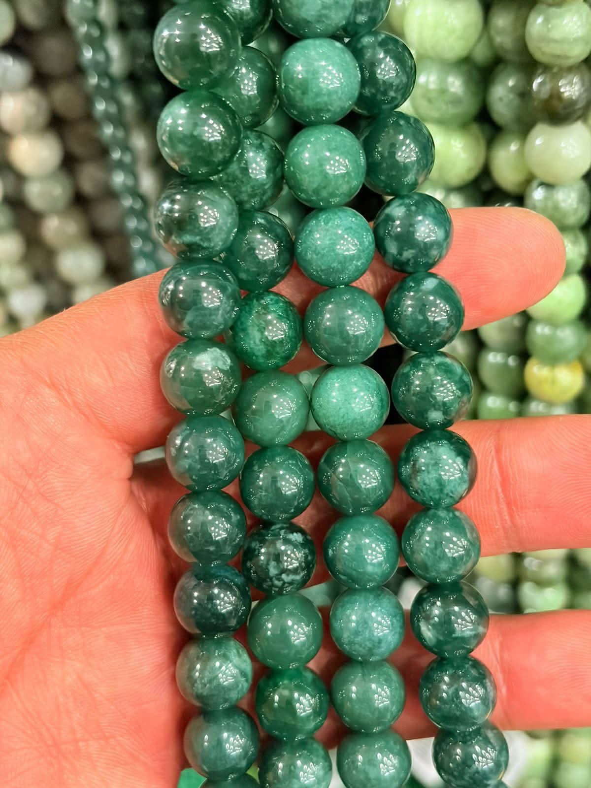 Premium Guatemalan Jade Beads | 10mm | 40cm Strand or Single Beads | Jewelry Making Supplies