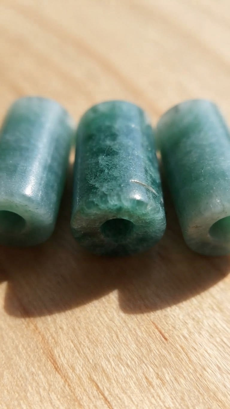 Princess Jade Tube Beads | 16mm | Authentic Guatemalan Jade | Mayan Jewelry Making Supplies