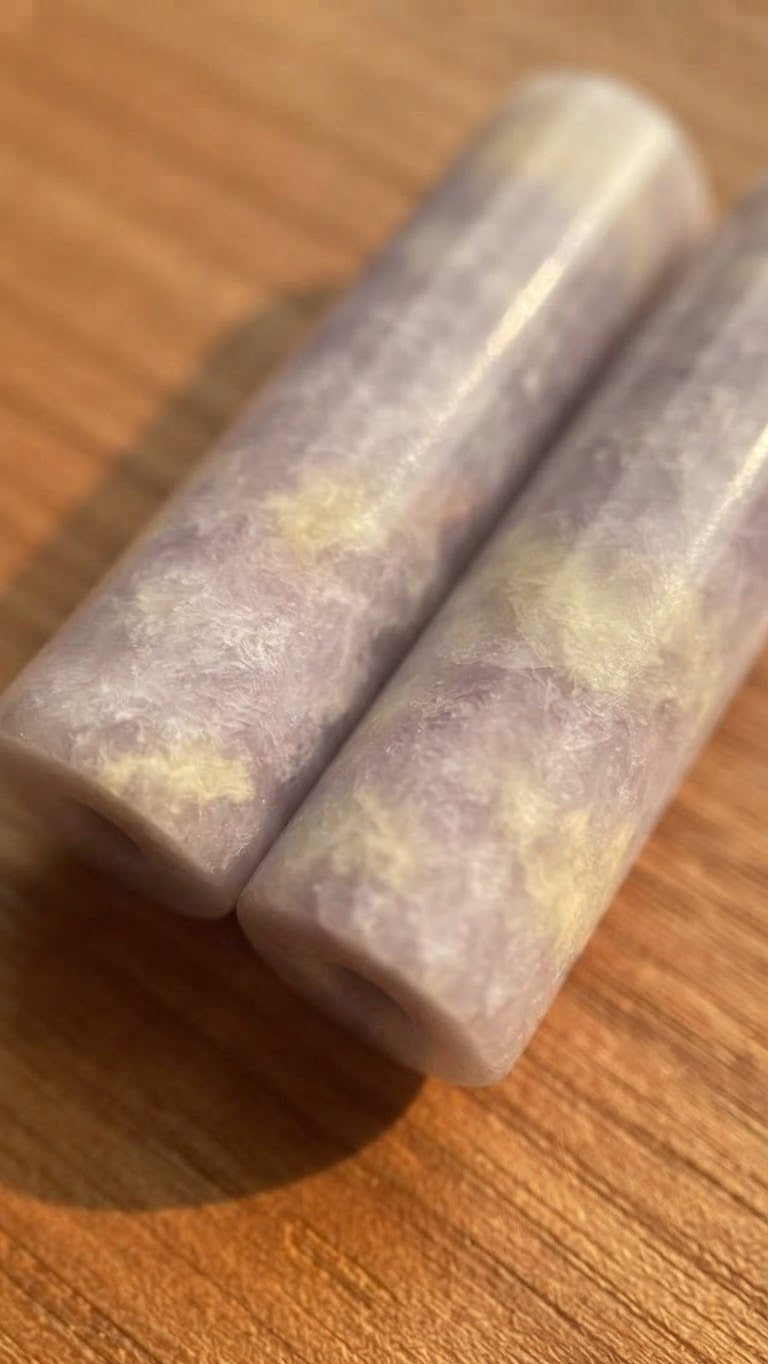 Lila Jade Tube Beads | 45mm | Authentic Guatemalan Jade | Mayan Jewelry Making Supplies