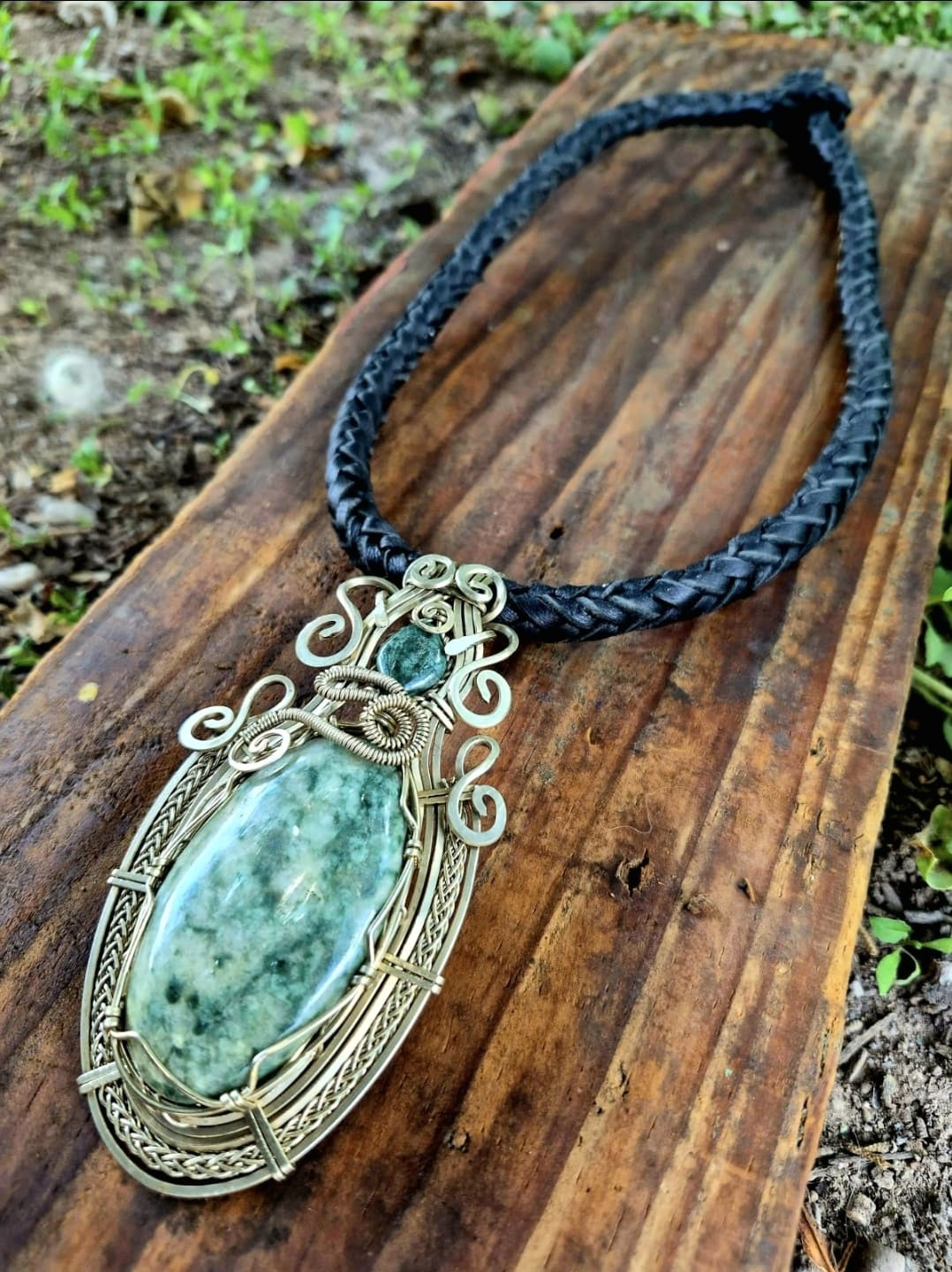 Guatemalan Jade Necklace | Bohemian Alpaca Wire | Handmade Mexican Jewelry