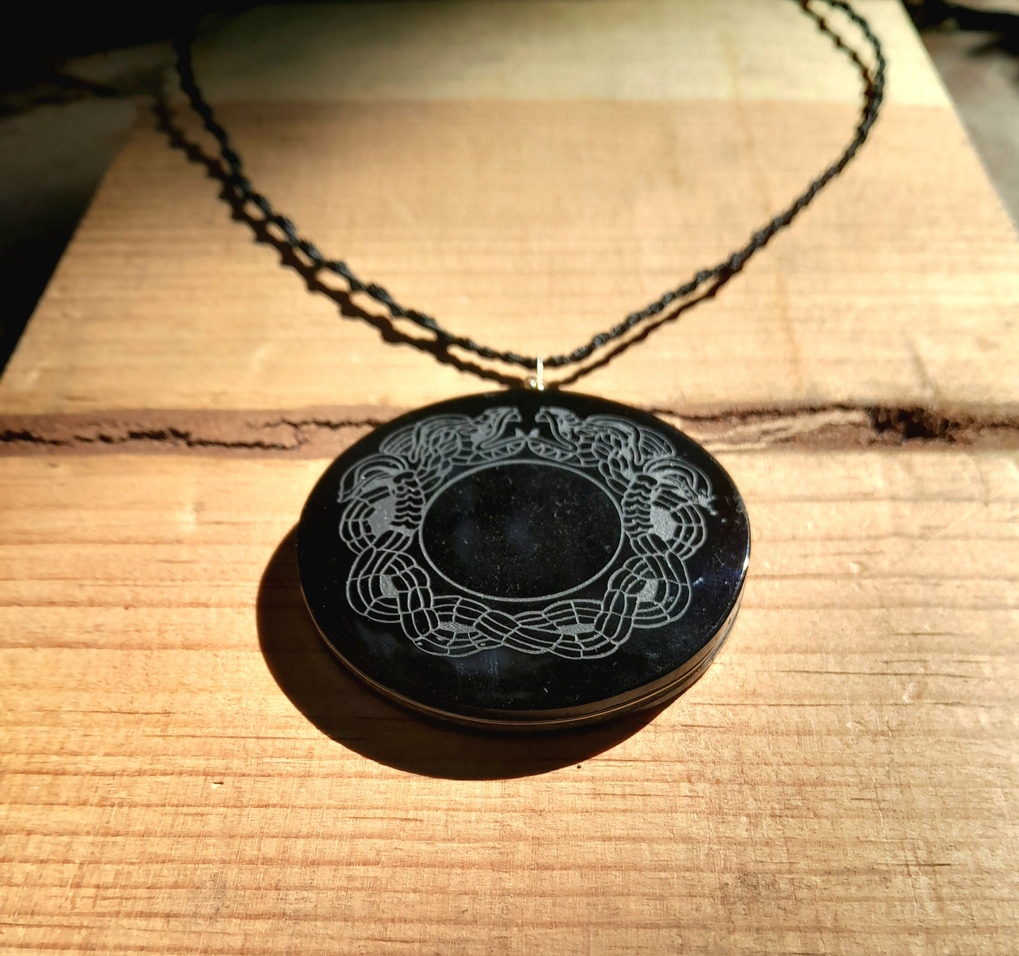 Quetzalcoatl, Kukulkan, Feathered serpent Pendant 5cm crystal black obsidian, Mexican prehispanic Precolombian jewelry