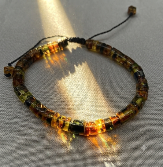 Bracelet de perles d'ambre du Mexique II | Ambre de Chiapas | Bijoux mayas faits à la main