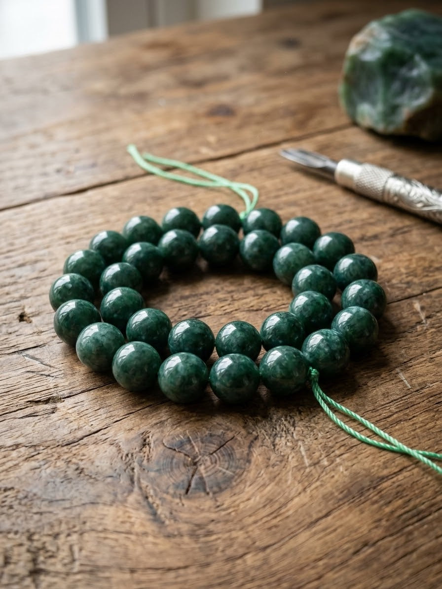 Premium Guatemalan Jade Beads | 10mm | 40cm Strand or Single Beads | Jewelry Making Supplies