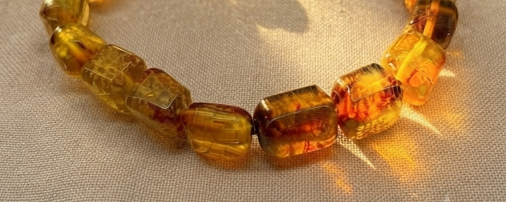 Mexican Amber Faceted Beads Bracelet – Chiapas Amber | Handcrafted Mayan Jewelry