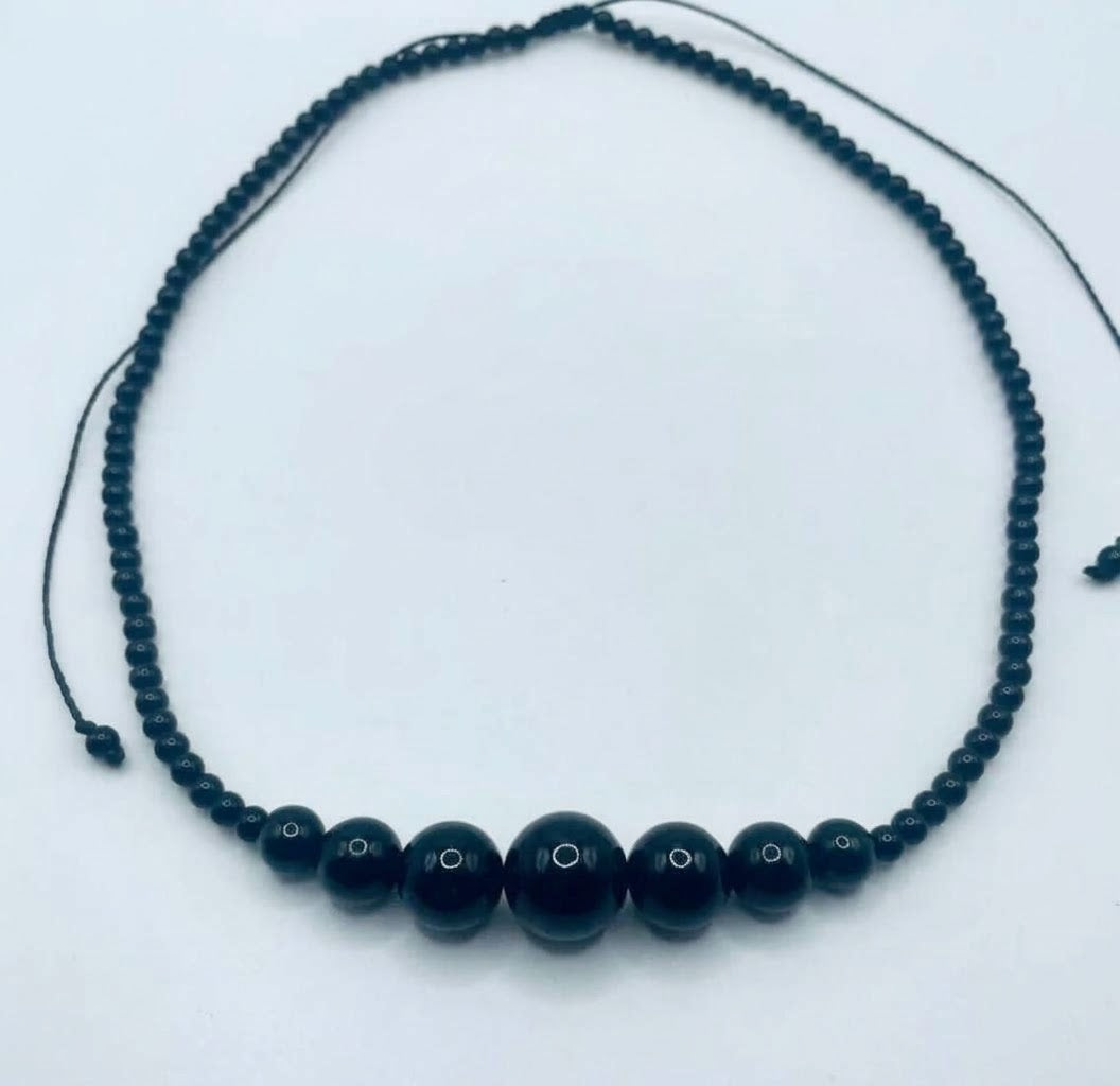 Guatemalan Black Jade Beads Necklace | Onyx Beads | Mayan Handcrafted Jewelry