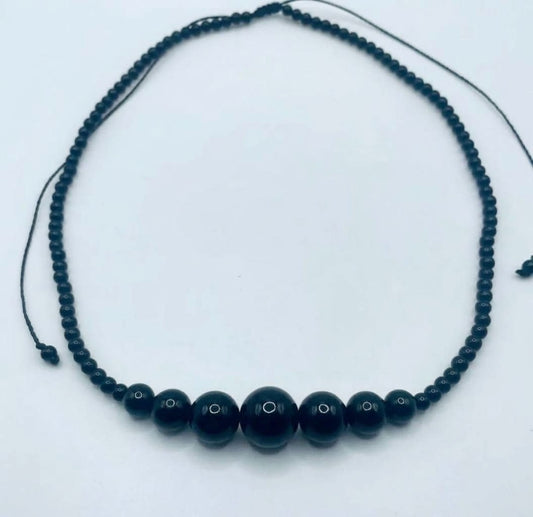 Guatemalan Black Jade Beads Necklace | Onyx Beads | Mayan Handcrafted Jewelry